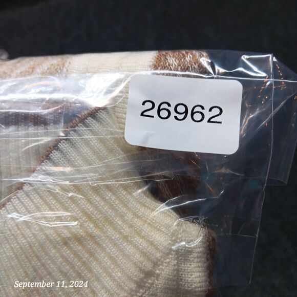 Steve Harvey Henley Sweater Adult Large Brown White Striped Knit - Picture 7 of 7